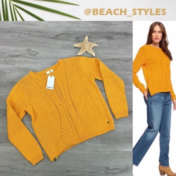 🔆ROXY🔆GLIMPSE OF ROMANCE SWEATER SIDE ZIPPER - Picture 1 of 14